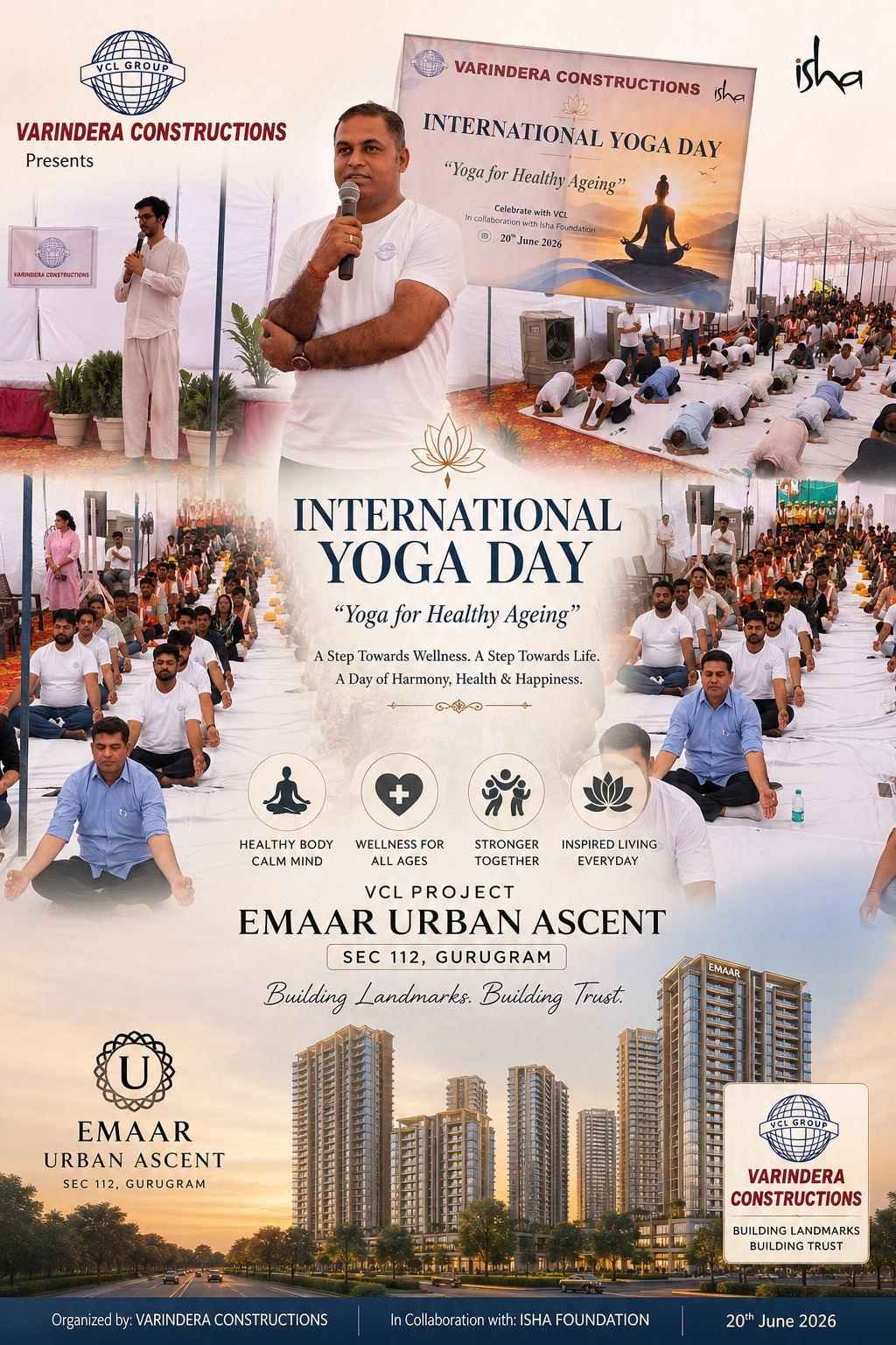 Corporate yoga session in an office